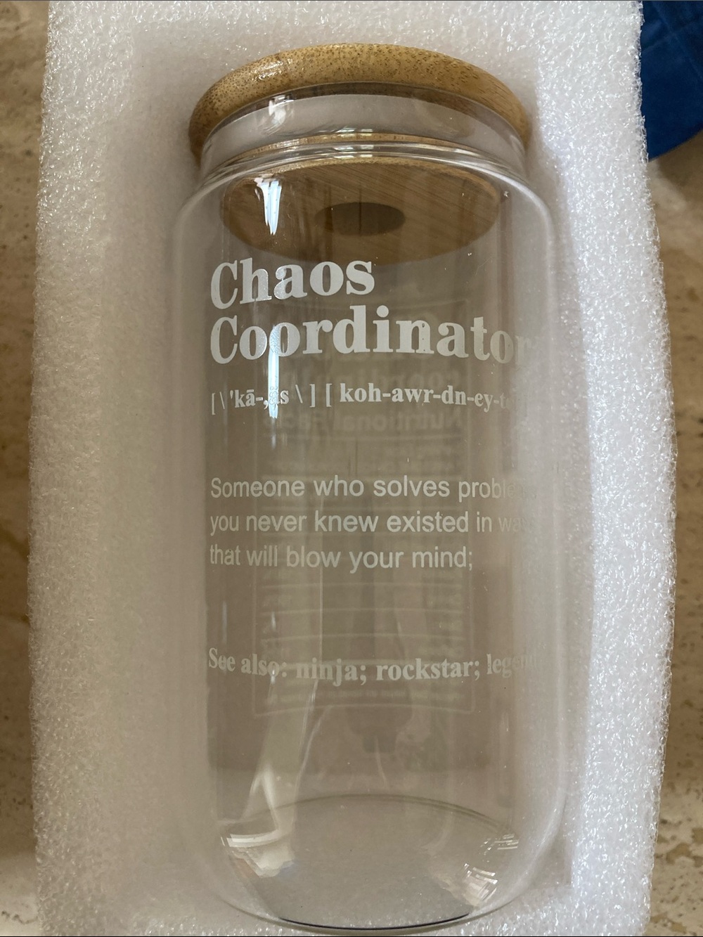 Chaos Coordinator glass mug